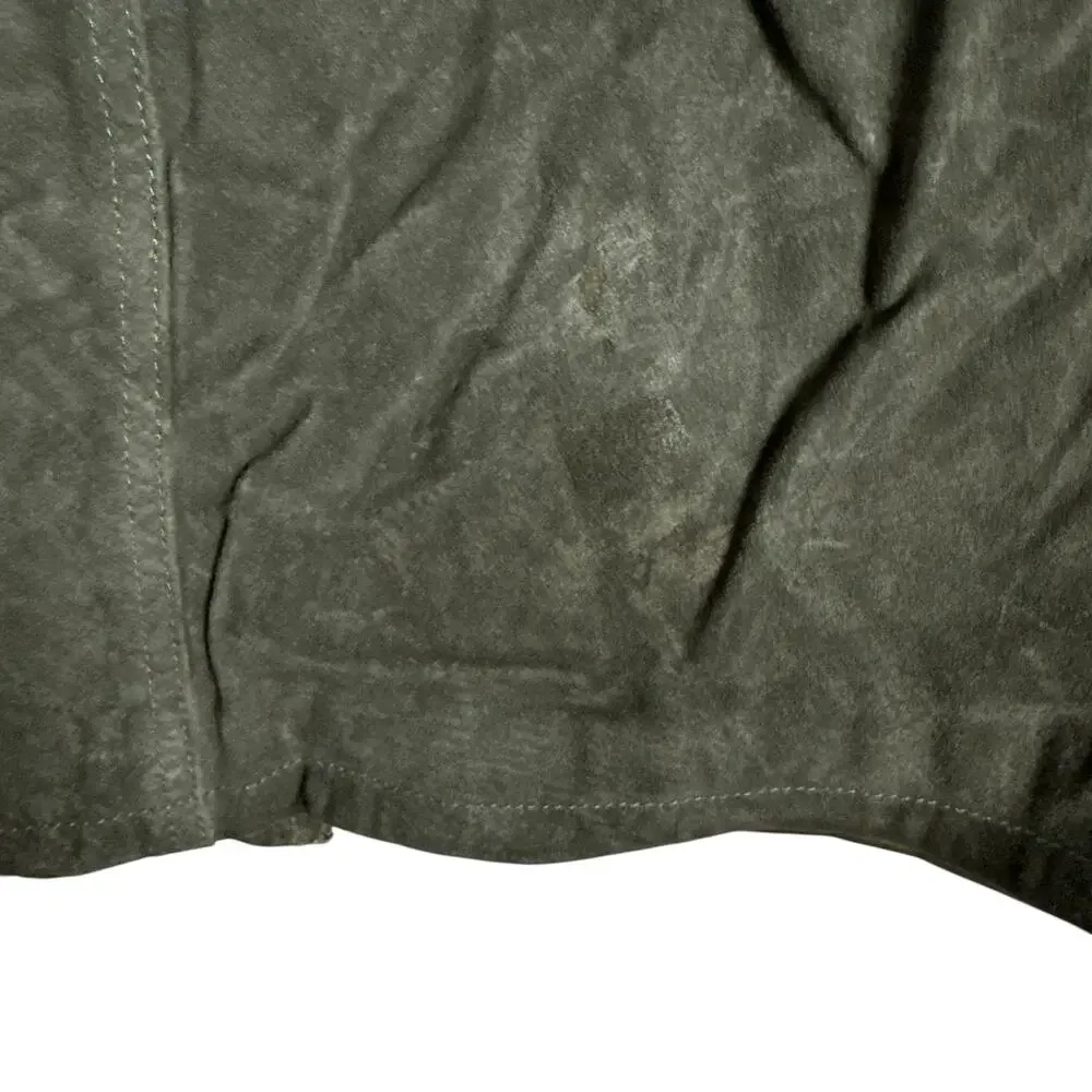 BlankNYC Hunter Green Retro Suede Leather Front Slit Pencil Midi Skirt Size 27 - Picture 15 of 16